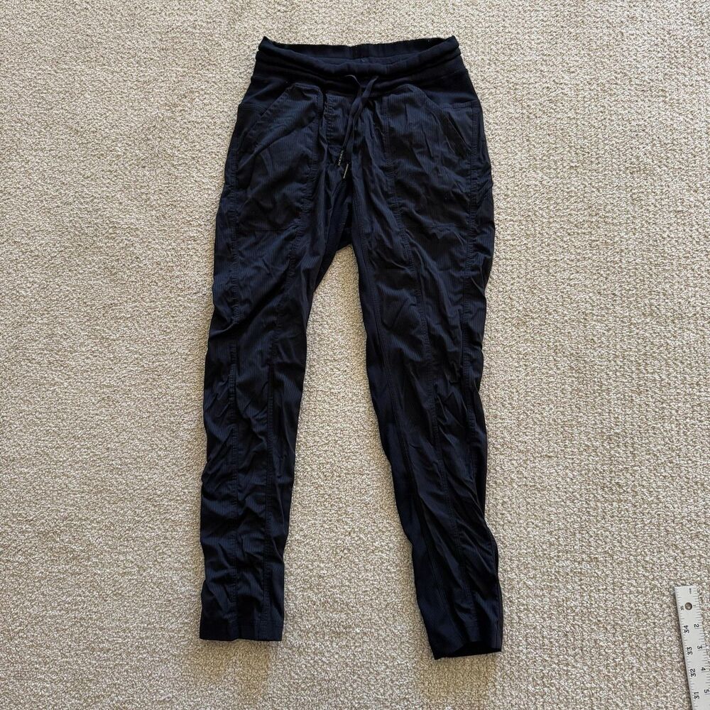 Lululemon Jogger Pants Womens 2 Black Lightweight Woven Elastic Waist Pockets